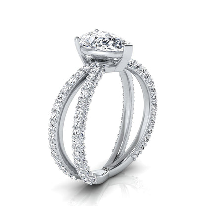 The Sadie Select Pavé Engagement Ring with Lab Diamond in Platinum - view 2