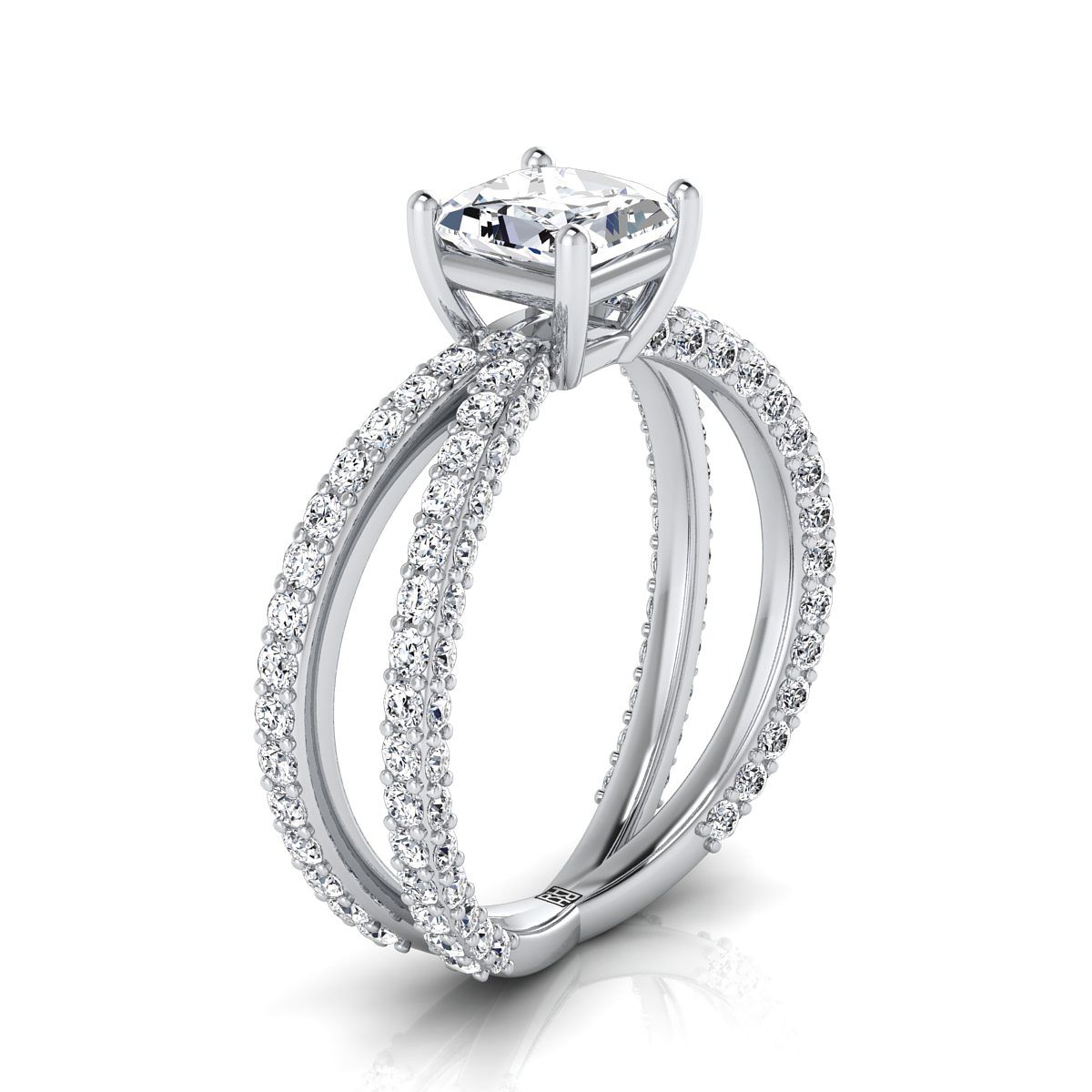 Select Twisted Pavé styling on The Sadie princess engagement ring setting | RockHer