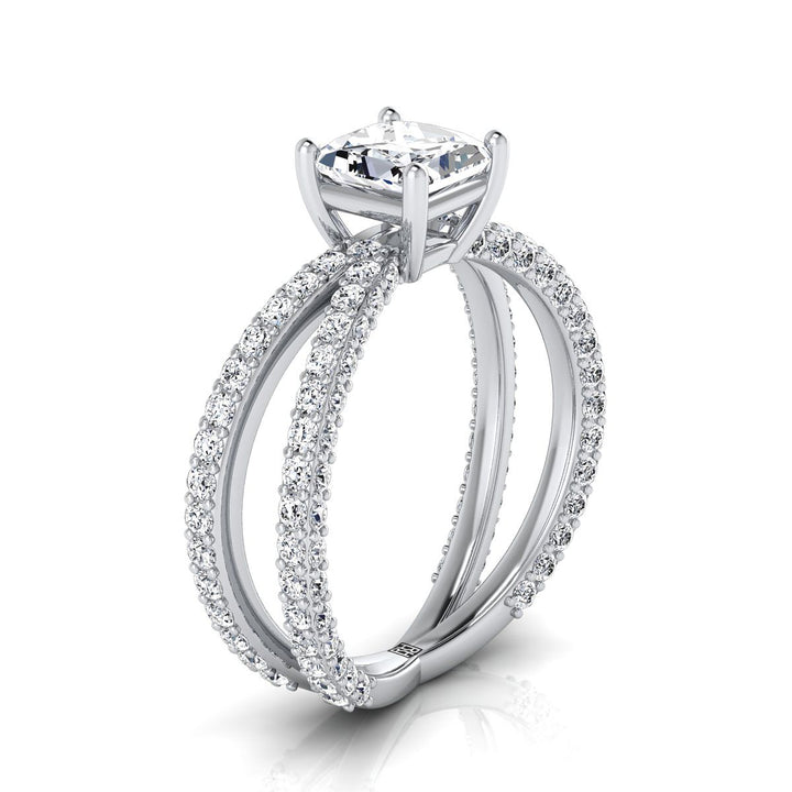 The Sadie Select Pavé Engagement Ring with Lab Diamond in Platinum - view 2