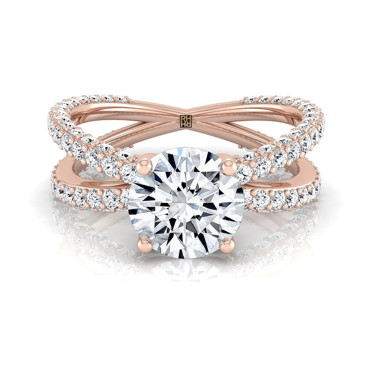 The Sadie Select Pavé Engagement Ring with Lab Diamond in 14K Rose Gold - view 1