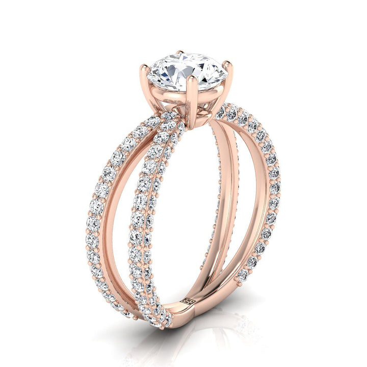 The Sadie Select Pavé Engagement Ring with Lab Diamond in 14K Rose Gold - view 2