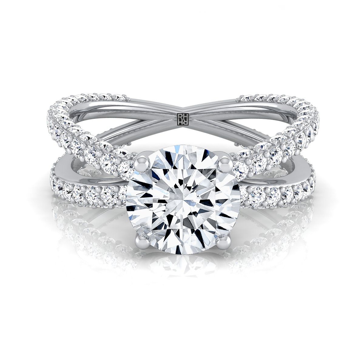 The Sadie round engagement ring setting in Platinum | RockHer