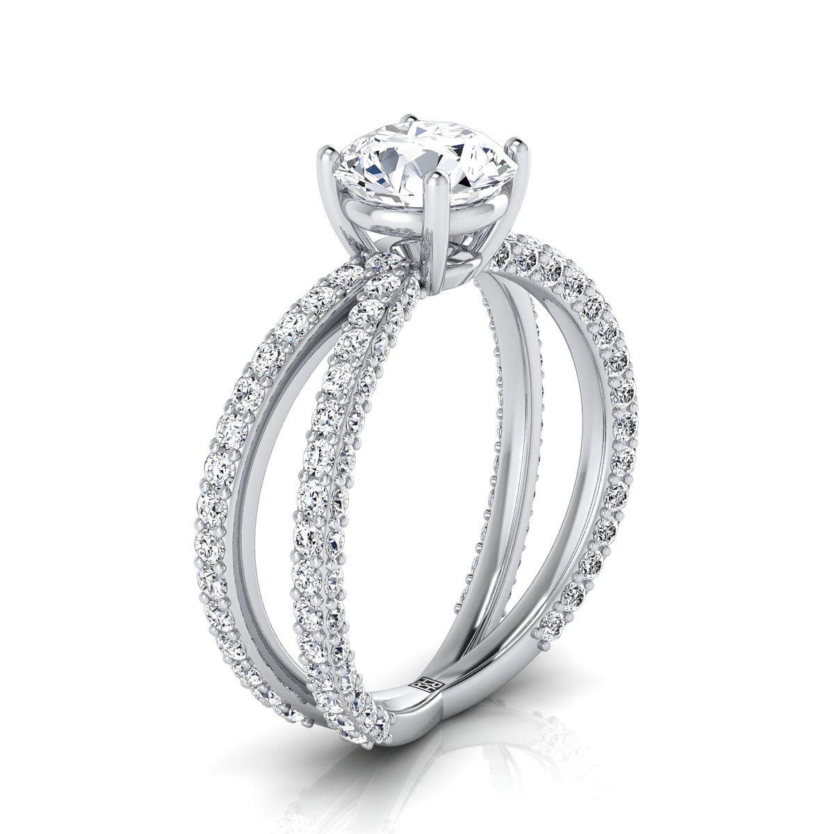 Select Twisted Pavé styling on The Sadie round engagement ring setting | RockHer