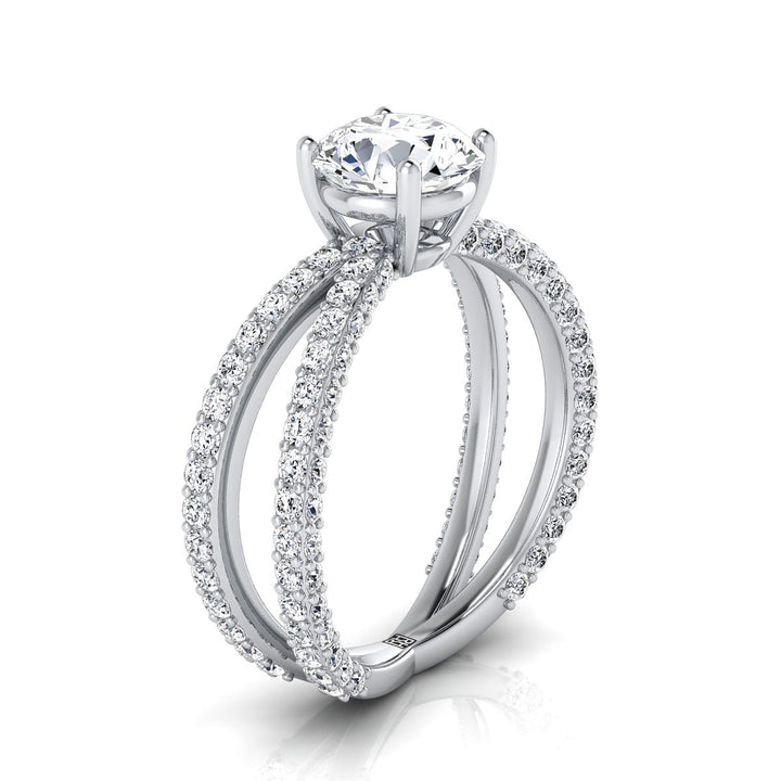 The Sadie Select Pavé Engagement Ring with Lab Diamond in Platinum - view 2