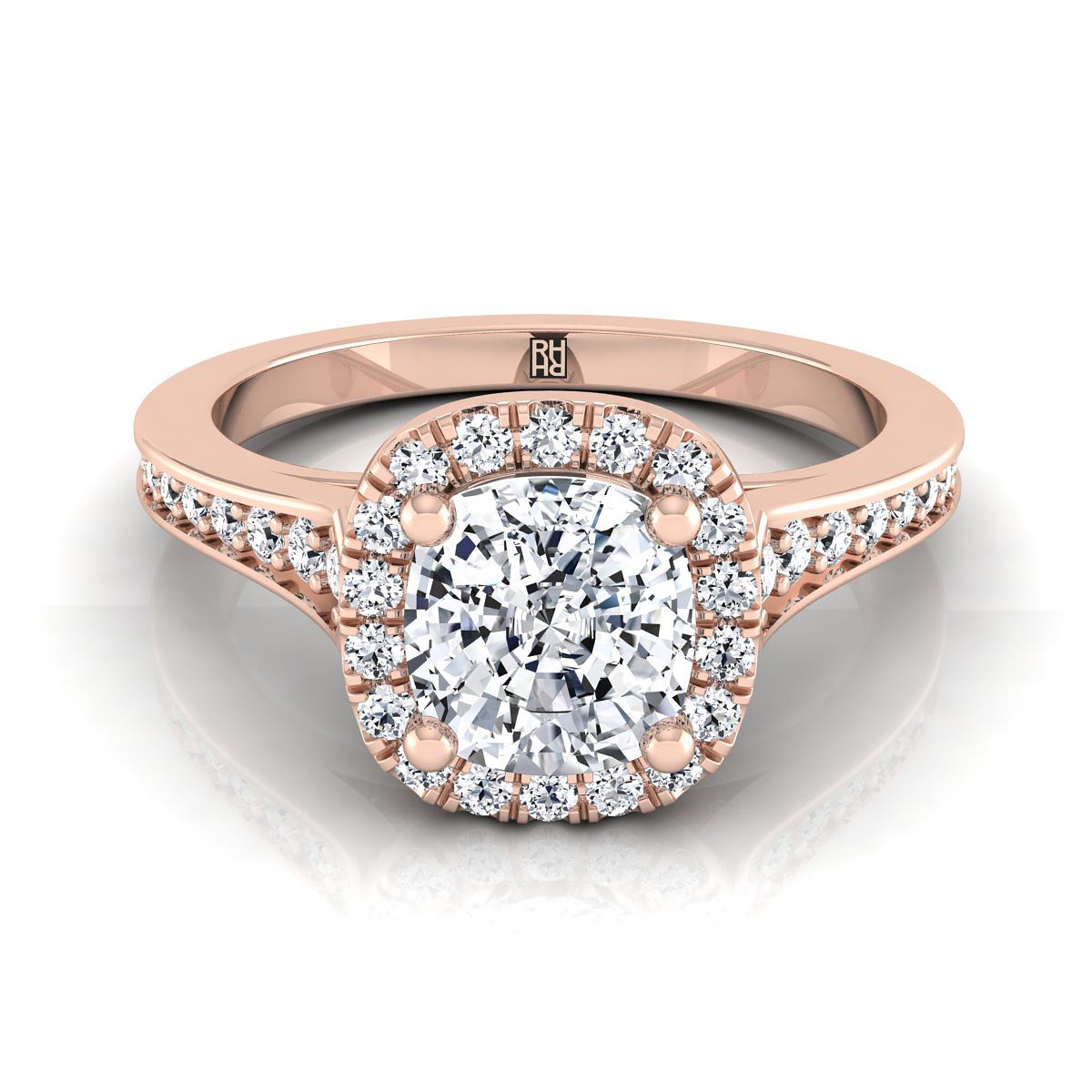 The Genesis cushion engagement ring setting in 14K Rose Gold | RockHer