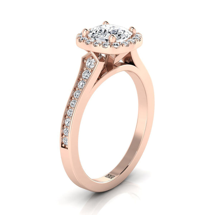 The Genesis Select Halo Engagement Ring with Lab Diamond in 14K Rose Gold - view 2