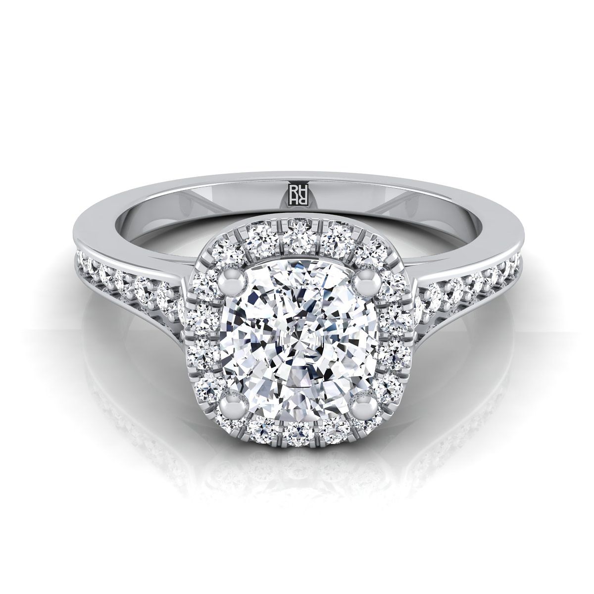 Genesis Select Halo Cushion Cut Lab Diamond Engagement Ring in Platinum | RockHer