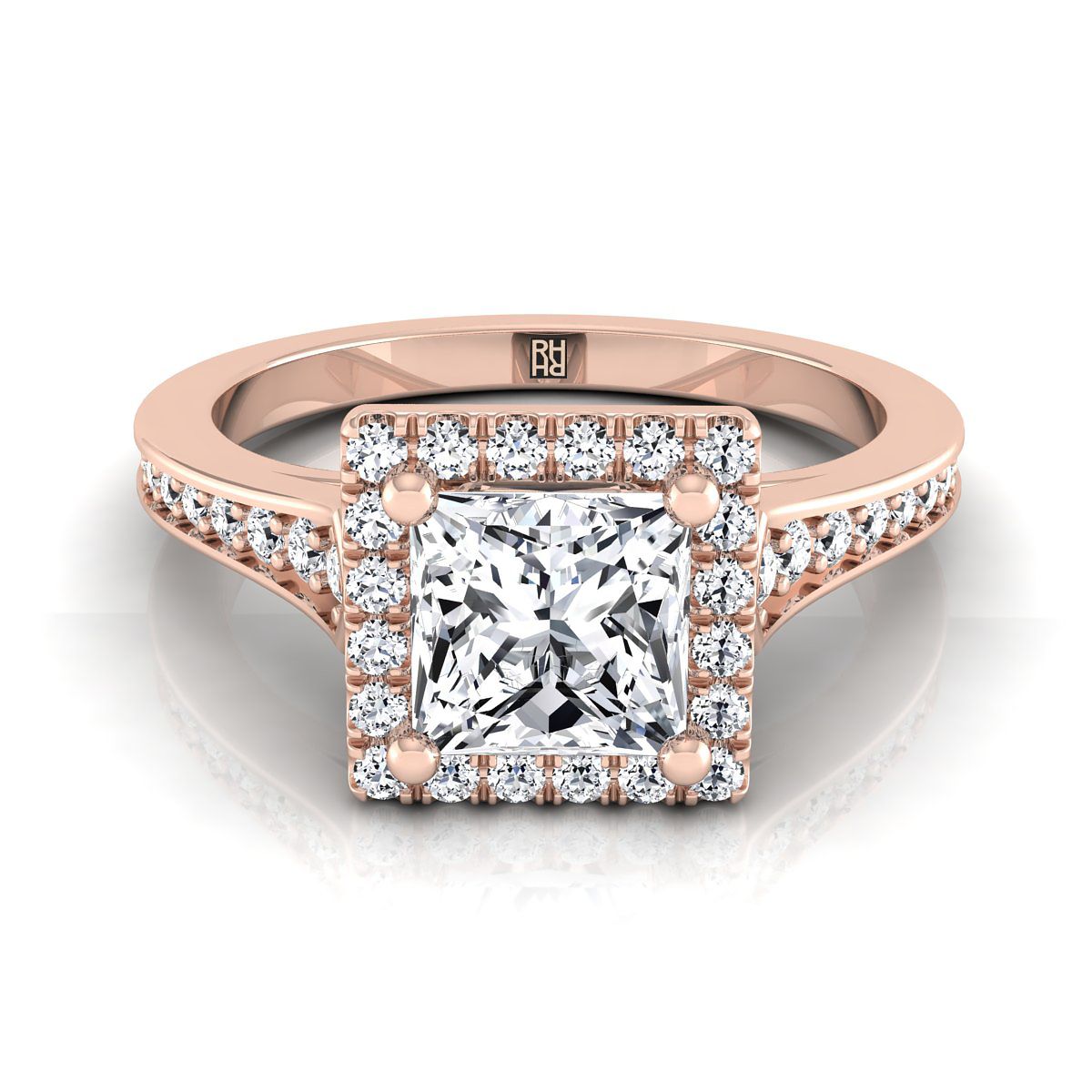 The Genesis princess engagement ring setting in 14K Rose Gold | RockHer