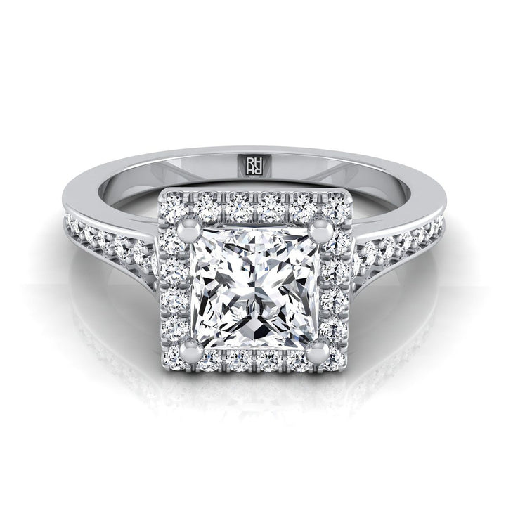 The Genesis Select Halo Engagement Ring with Lab Diamond in 18K White Gold - view 1