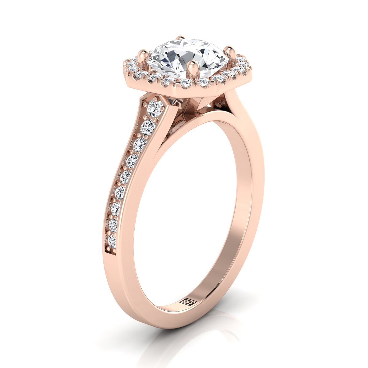 Select Halo styling on The Genesis round engagement ring setting | RockHer