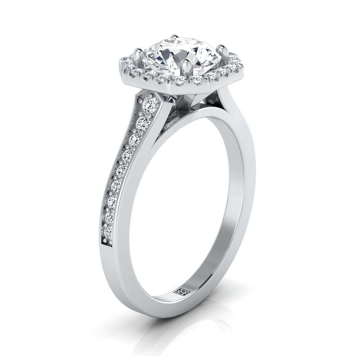 Made to order: The Genesis round engagement ring setting in 18K White Gold | RockHer