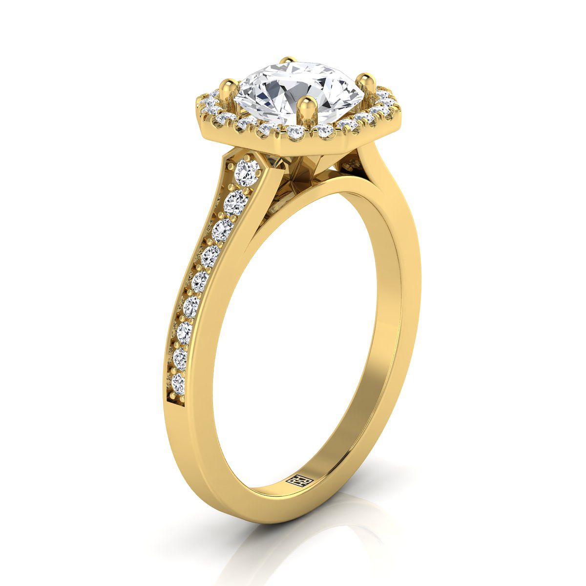 Made to order: The Genesis round engagement ring setting in 18K Yellow Gold | RockHer