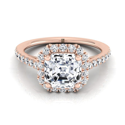 The Dylan Select Halo Engagement Ring with Lab Diamond in 14K Rose Gold - view 1