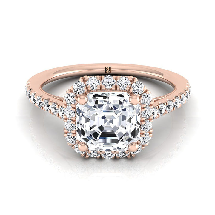 The Dylan Select Halo Engagement Ring with Lab Diamond in 14K Rose Gold - view 1