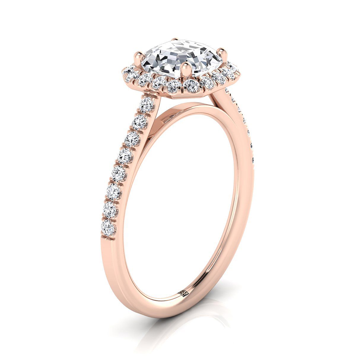 Select Halo Cut styling on The Dylan asscher engagement ring setting | RockHer