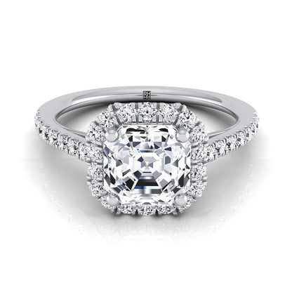 Dylan Select Halo Asscher Cut Lab Diamond Engagement Ring in Platinum | RockHer