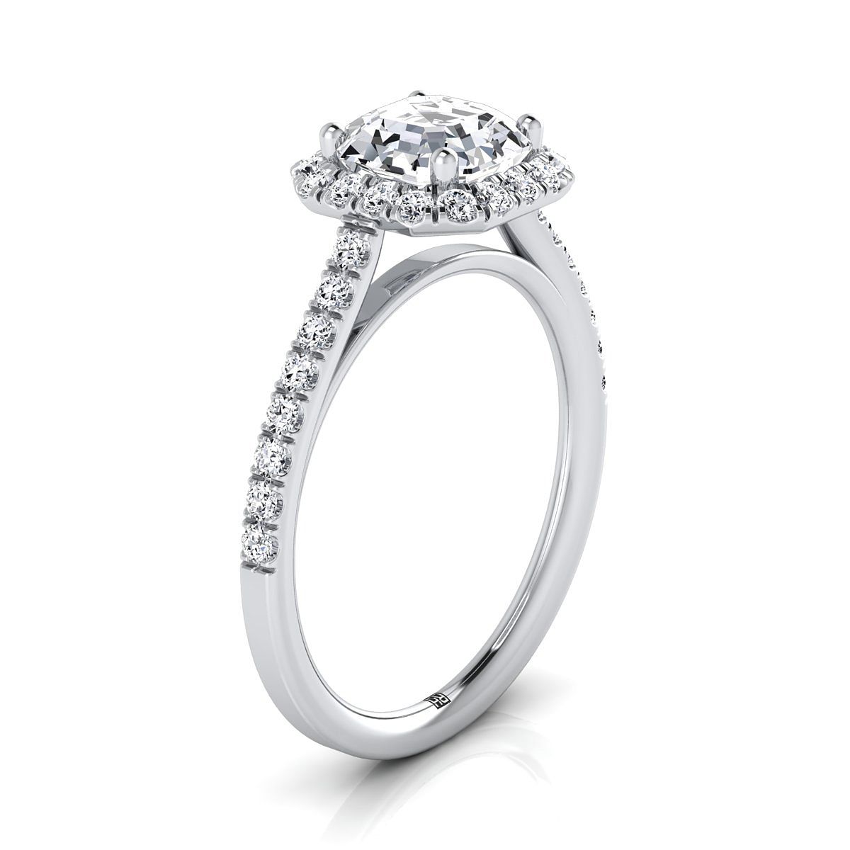 Made to order: The Dylan asscher engagement ring setting in 18K White Gold | RockHer