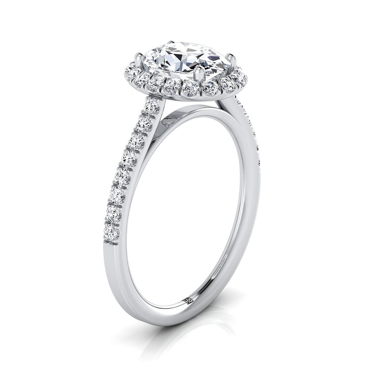 RockHer atelier photo of The Dylan oval engagement ring setting in Platinum