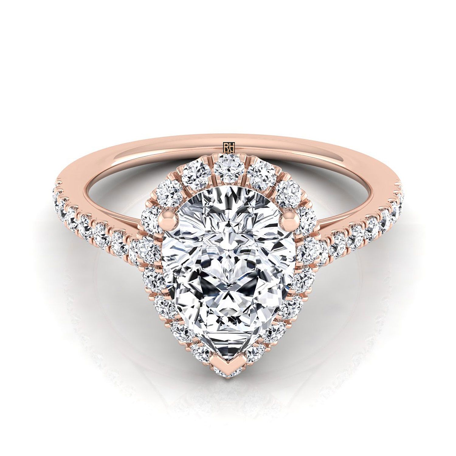 The Dylan Select Halo Engagement Ring with Lab Diamond in 14K Rose Gold - view 1
