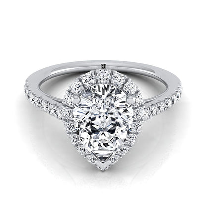 Dylan Select Halo Pear Lab Diamond Engagement Ring in Platinum | RockHer