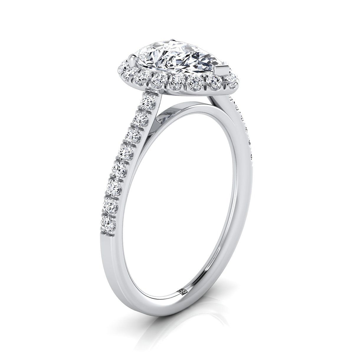 Made to order: The Dylan pear engagement ring setting in Platinum | RockHer