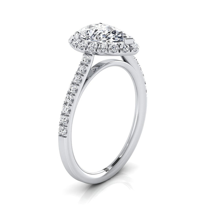 Dylan Select Halo Pear Lab Diamond Engagement Ring in Platinum | RockHer