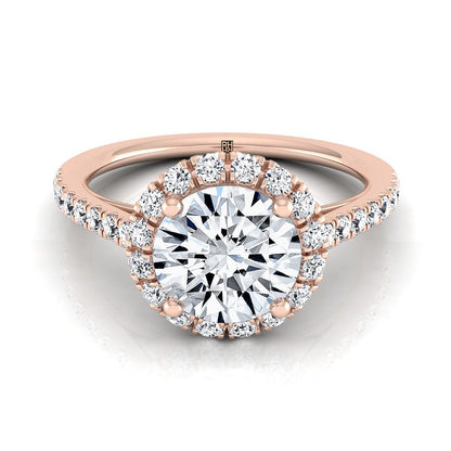 Dylan Select Halo Round Lab Diamond Engagement Ring in 14K Rose Gold | RockHer