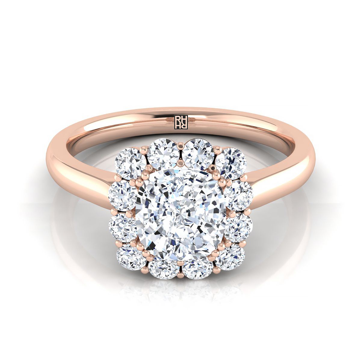 The Guthrie cushion engagement ring setting in 14K Rose Gold | RockHer