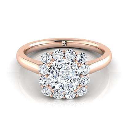 The Guthrie Select Halo Engagement Ring with Lab Diamond in 14K Rose Gold - view 1