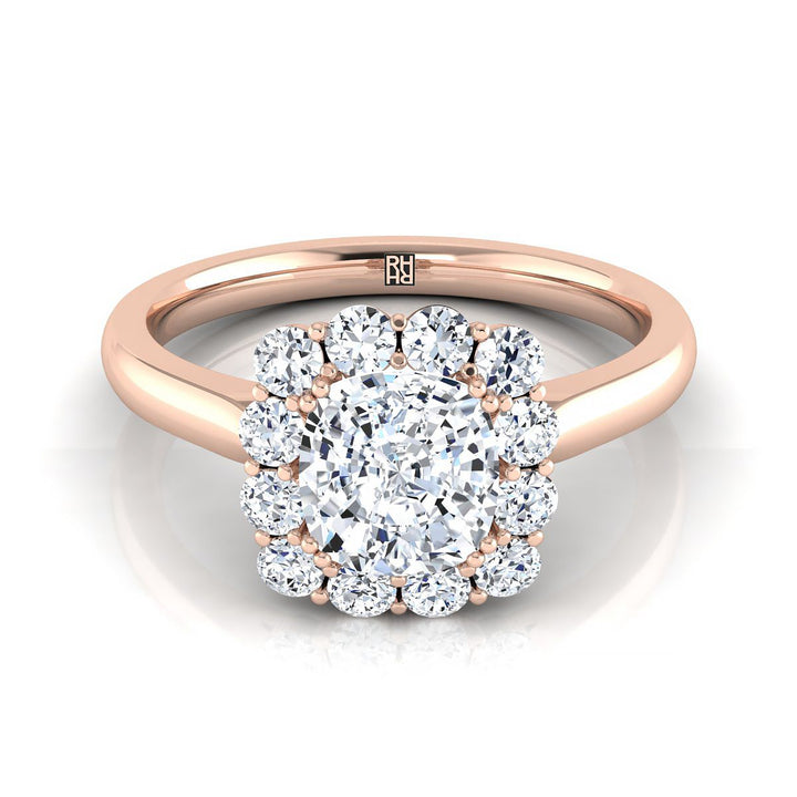 The Guthrie Select Halo Engagement Ring with Lab Diamond in 14K Rose Gold - view 1