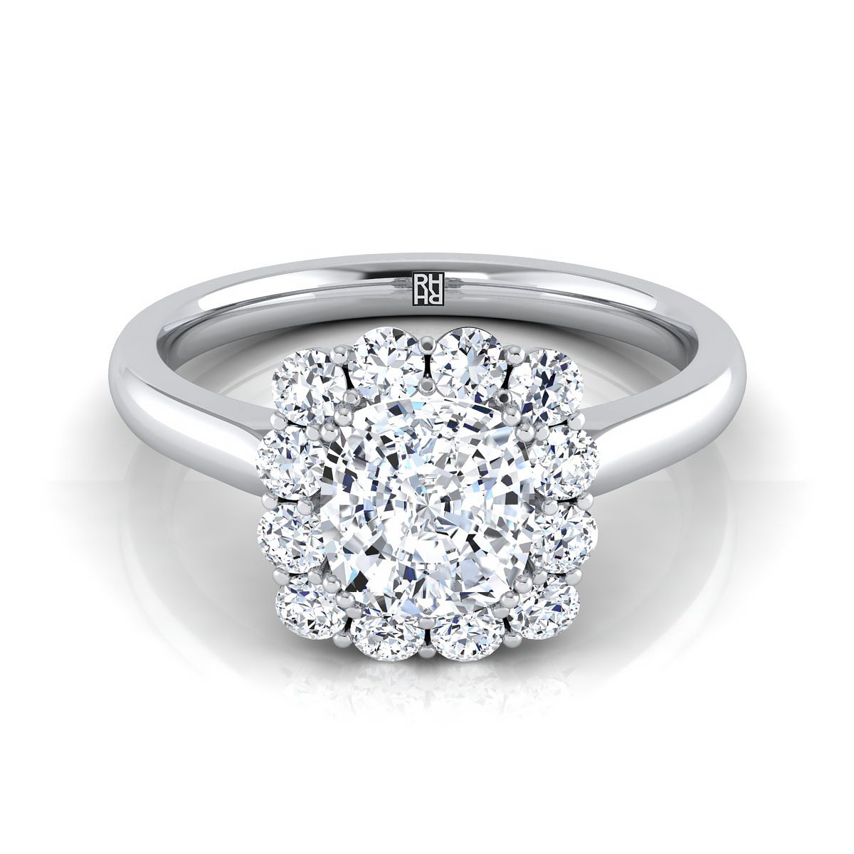 The Guthrie cushion engagement ring setting in Platinum | RockHer