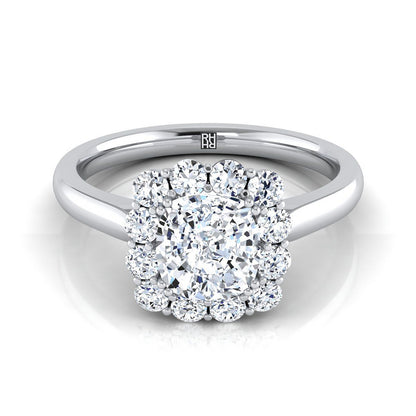 The Guthrie Select Halo Engagement Ring with Lab Diamond in 18K White Gold - view 1