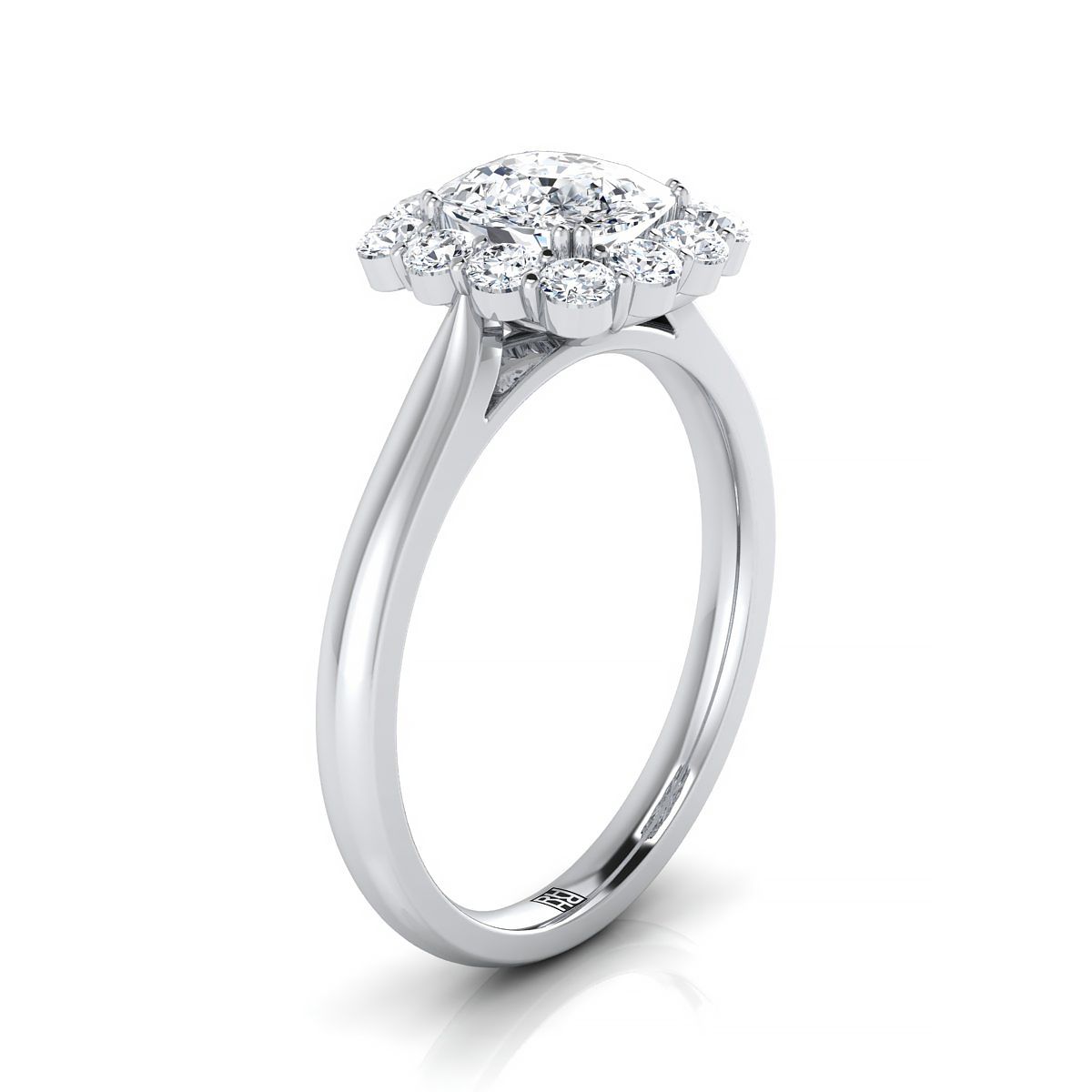Select Halo Cut styling on The Guthrie cushion engagement ring setting | RockHer