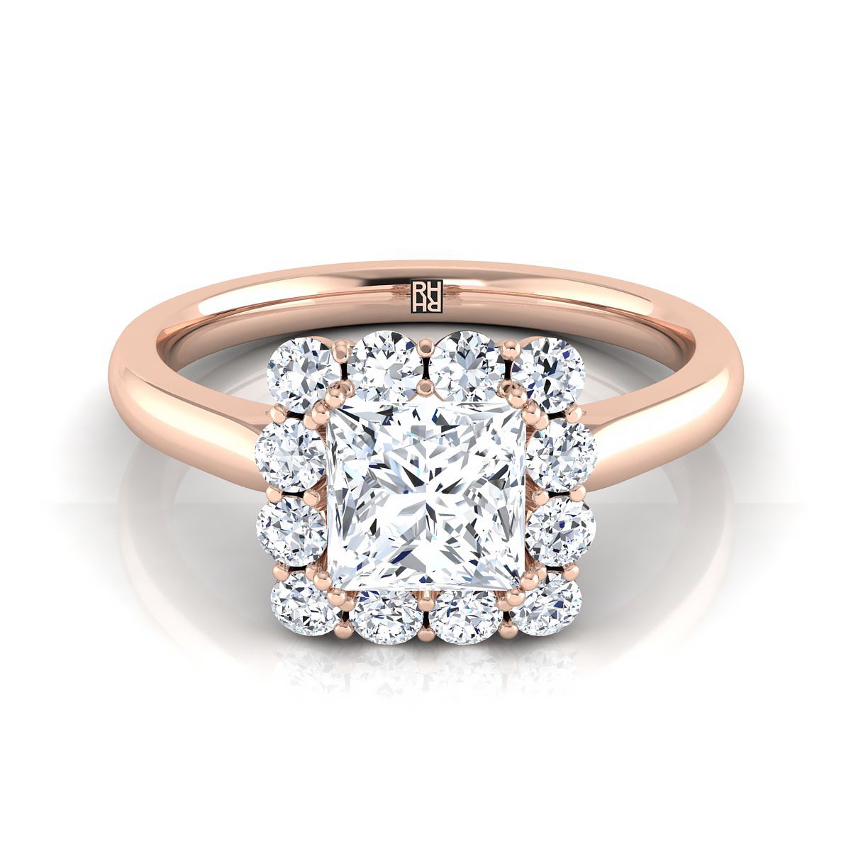 The Guthrie princess engagement ring setting in 14K Rose Gold | RockHer