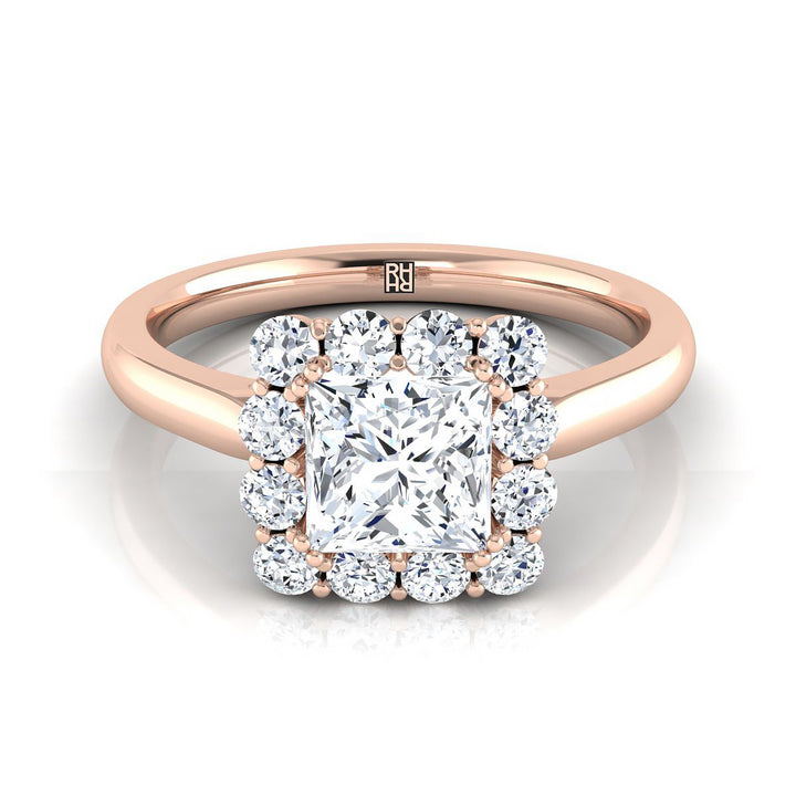 The Guthrie Select Halo Engagement Ring with Lab Diamond in 14K Rose Gold - view 1