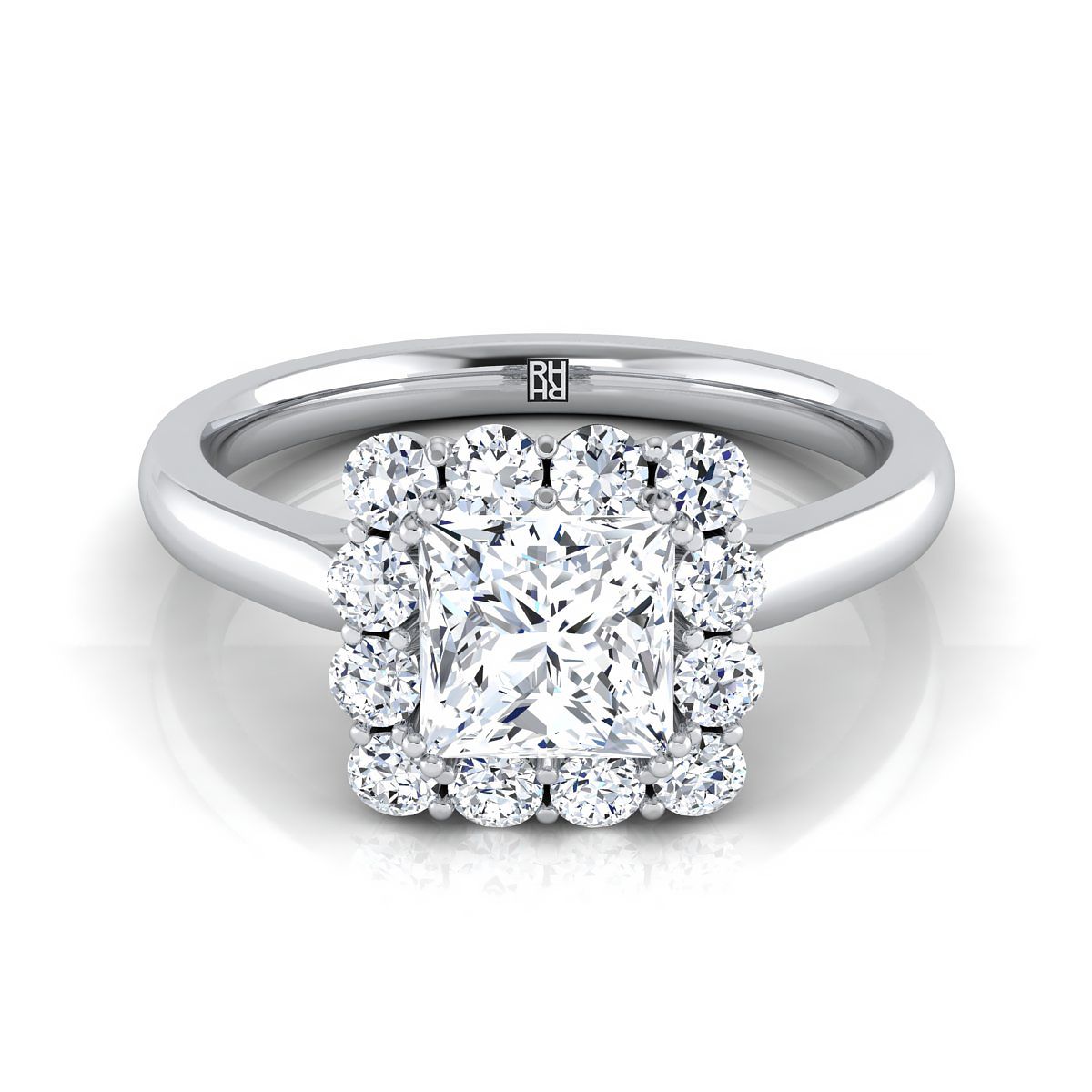 The Guthrie princess engagement ring setting in Platinum | RockHer