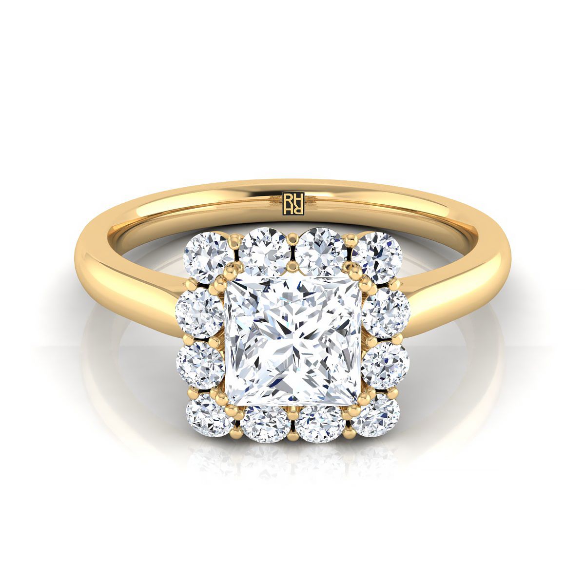 The Guthrie princess engagement ring setting in 18K Yellow Gold | RockHer