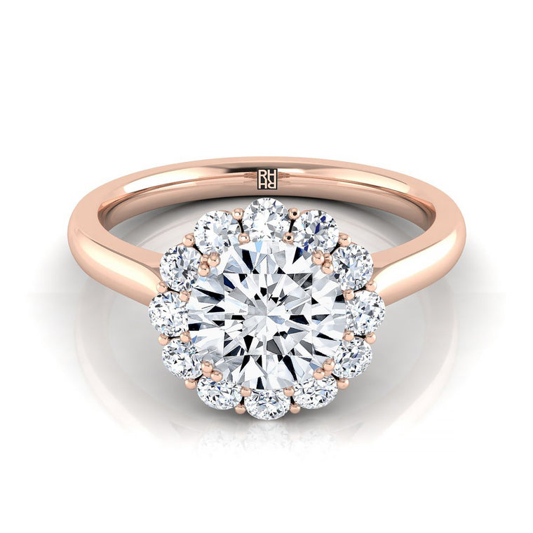 The Guthrie Select Halo Round Lab Diamond Engagement Ring in 14K Rose Gold