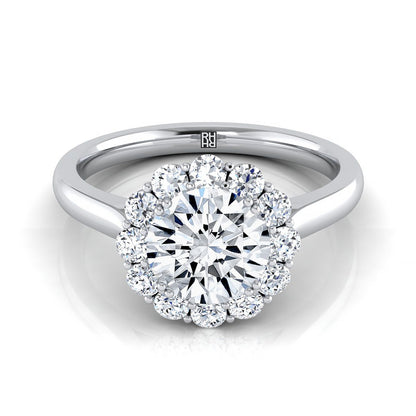 The Guthrie Select Halo Engagement Ring with Lab Diamond in 18K White Gold - view 1