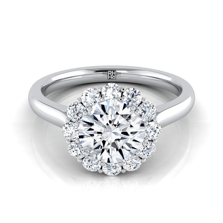 The Guthrie Select Halo Round Lab Diamond Engagement Ring in Platinum