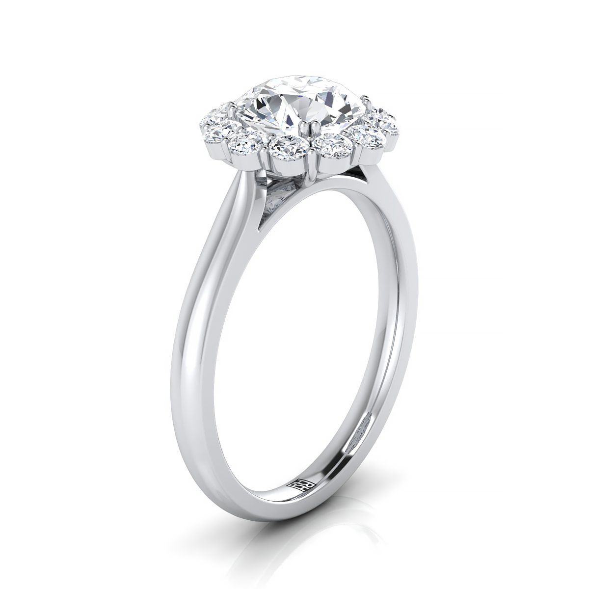 Select Halo styling on The Guthrie round engagement ring setting | RockHer