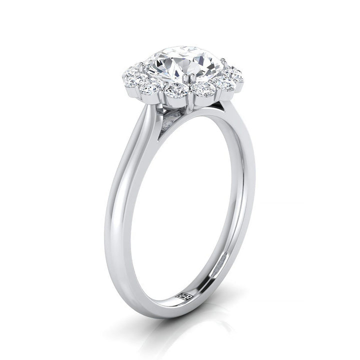 The Guthrie Select Halo Engagement Ring with Lab Diamond in Platinum - view 2