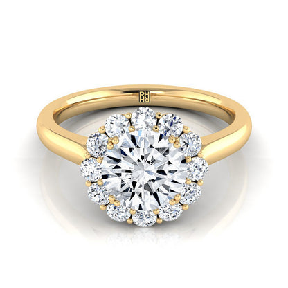 The Guthrie Select Halo Engagement Ring with Lab Diamond in 18K Yellow Gold - view 1