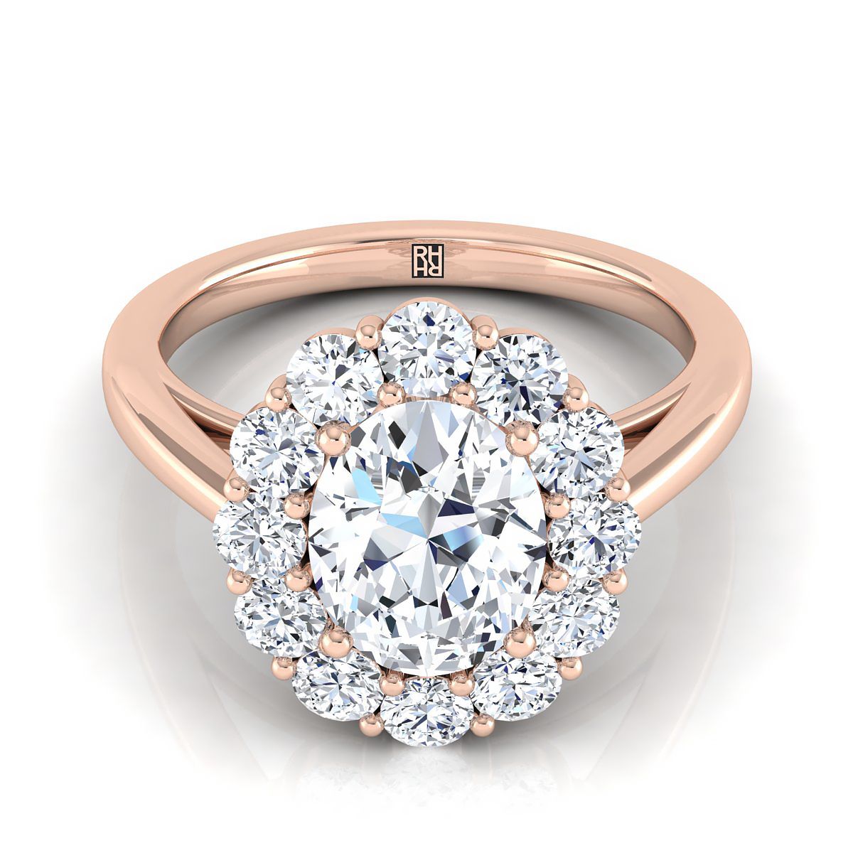 The Faith oval engagement ring setting in 14K Rose Gold | RockHer