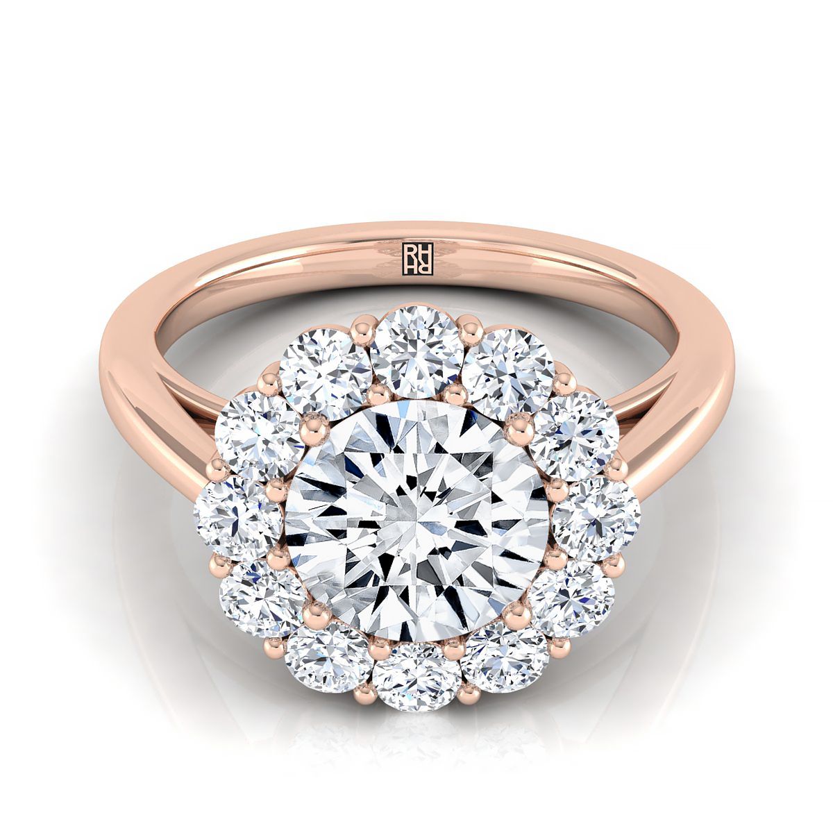 The Faith round engagement ring setting in 14K Rose Gold | RockHer
