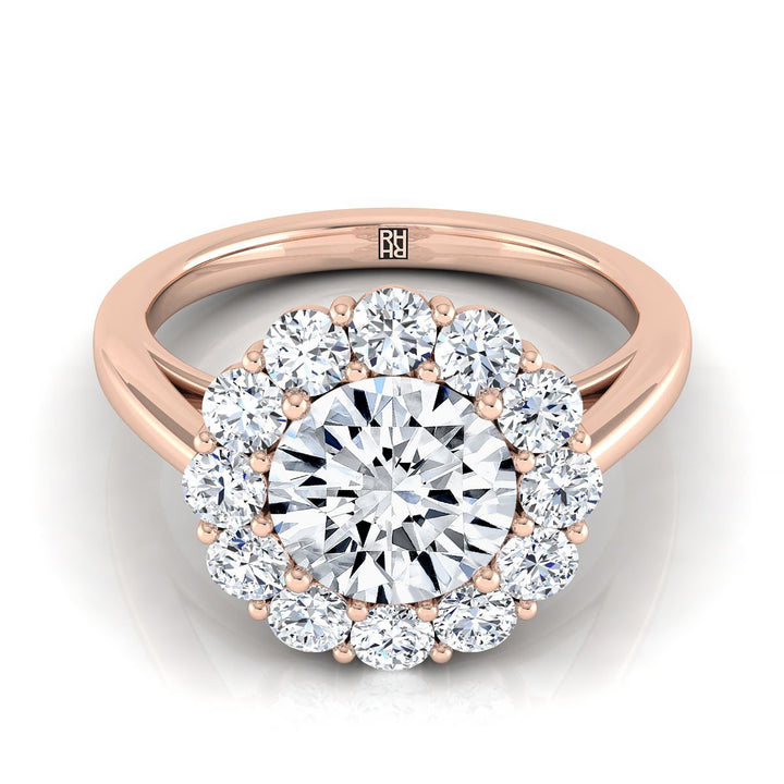 The Faith Select Halo Engagement Ring with Lab Diamond in 14K Rose Gold - view 1