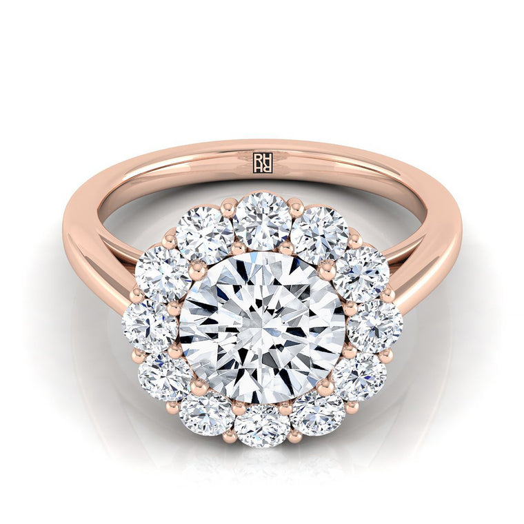 The Faith Select Halo Round Lab Diamond Engagement Ring in 14K Rose Gold