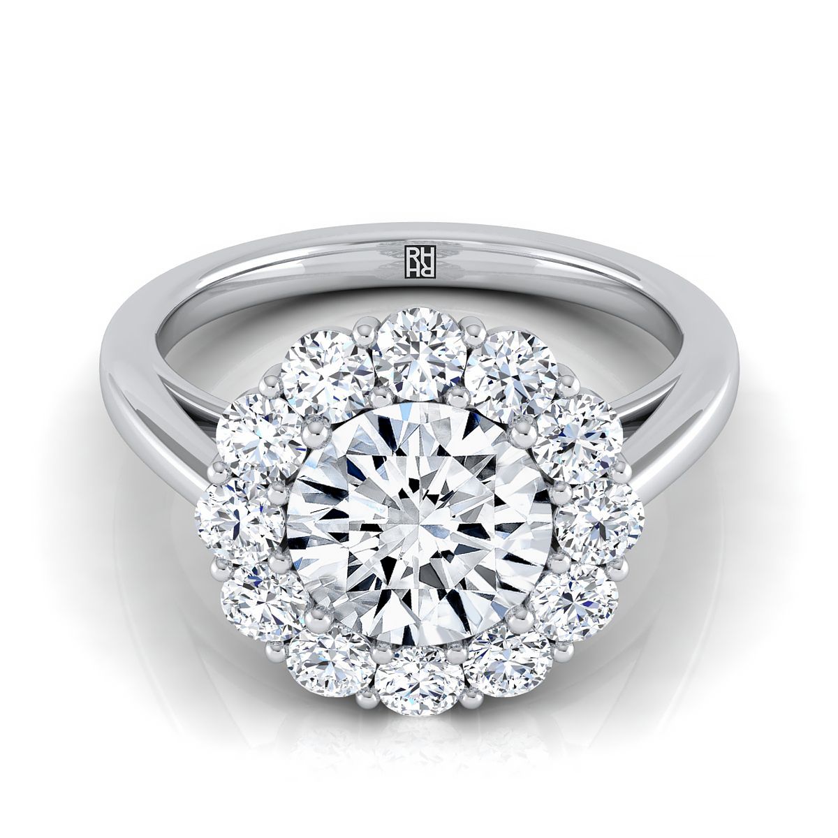 The Faith round engagement ring setting in Platinum | RockHer