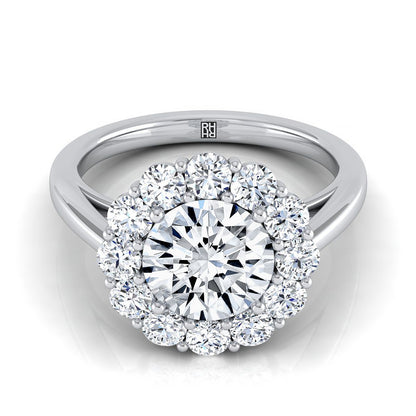 The Faith Select Halo Engagement Ring with Lab Diamond in Platinum - view 1