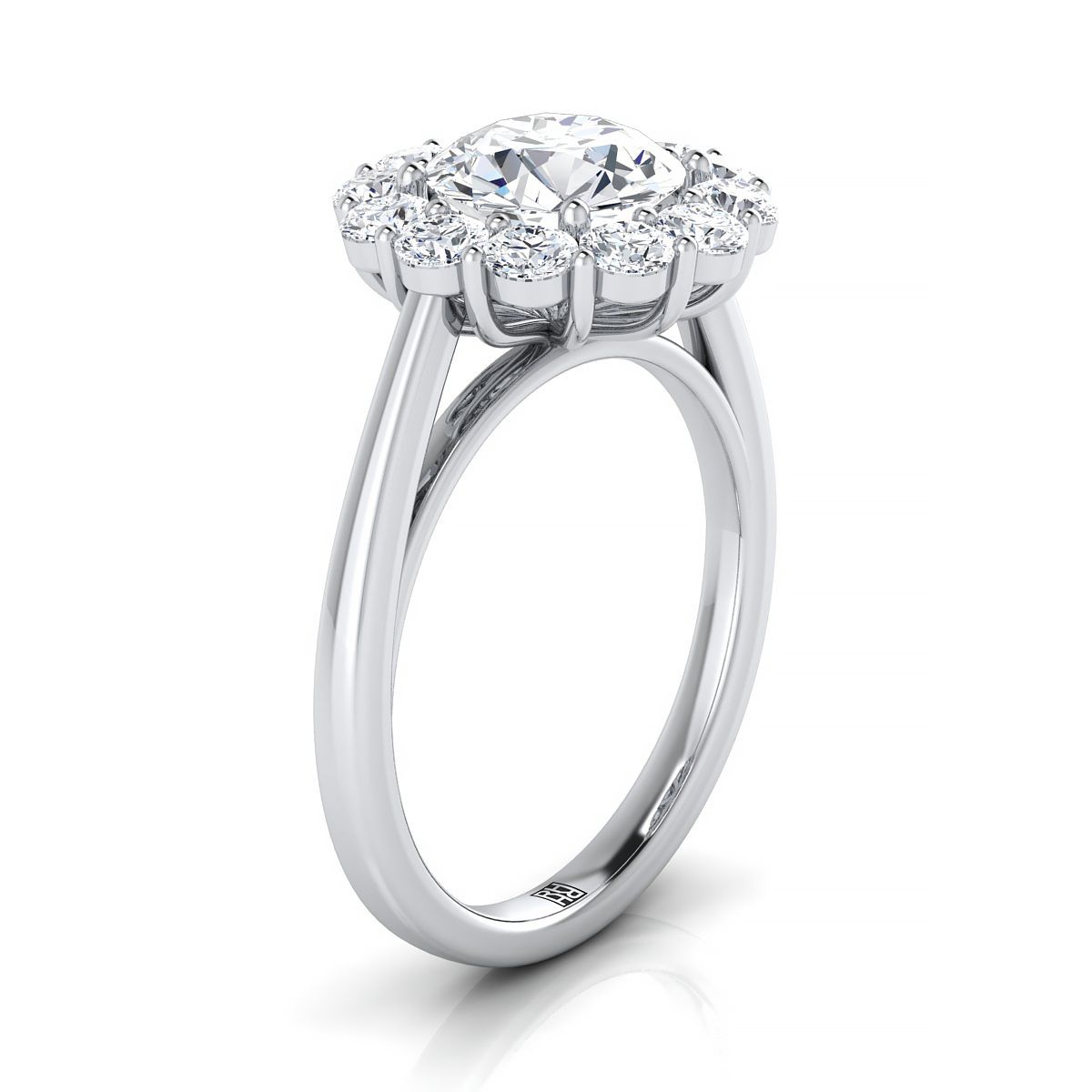 Select Halo styling on The Faith round engagement ring setting | RockHer